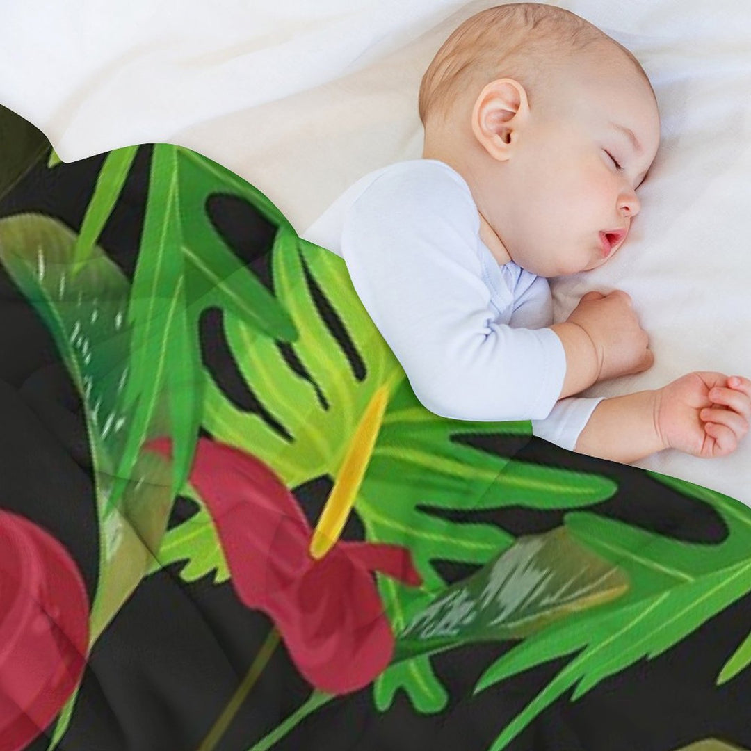 Seamless Floral Pattern Flowers Sustainable Throw Blanket