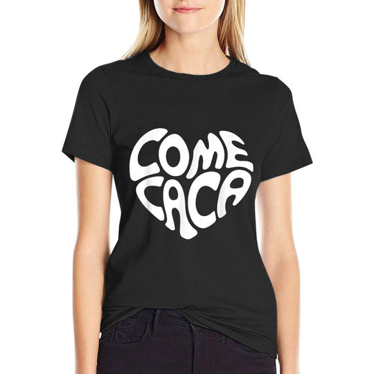 Come Caca Heart Shaped Funny Poop Joke Spanish Pooping Joke  Fade-proof Color T-Shirt