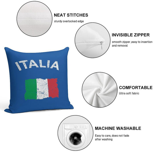 Vintage Italian Flag Soft Luxury Feel Throw Pillow