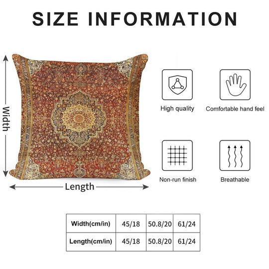 Khorasan Antique Persian Carpet Print Soft Home Decor Throw Pillow