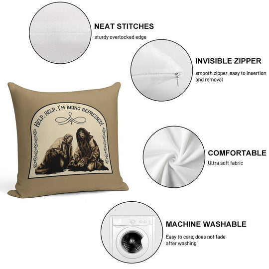 Holy Grail Peasant Being Repressed Soft Short Plush Fabric Throw Pillow