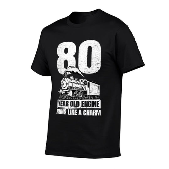 80th Birthday Railroad Locomotive Steam Train  Quick-drying T-Shirt