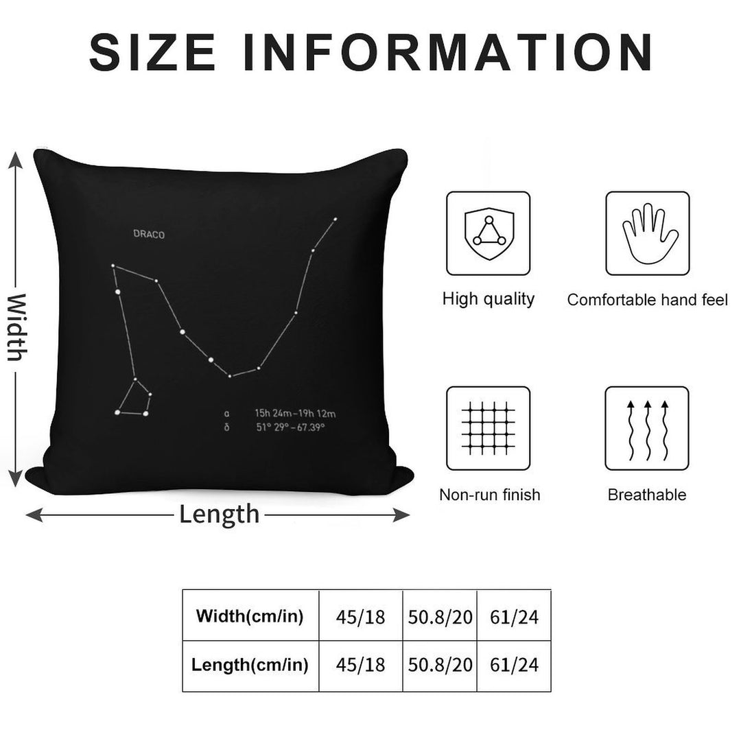 Draco Constellation Soft Skin-Friendly Throw Pillow