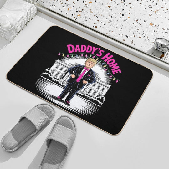 Daddys Home White Trump House Christmas Lights Women Girls  Long-Lasting Bath Mat