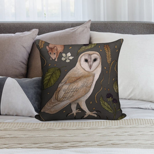 Barn Owl Soft Anti-Pilling Throw Pillow