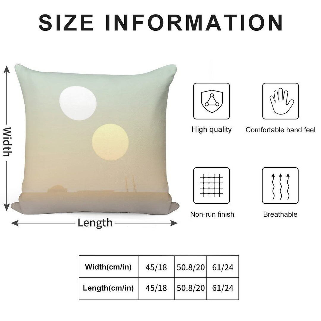 Two Suns Soft Skin-Friendly Throw Pillow