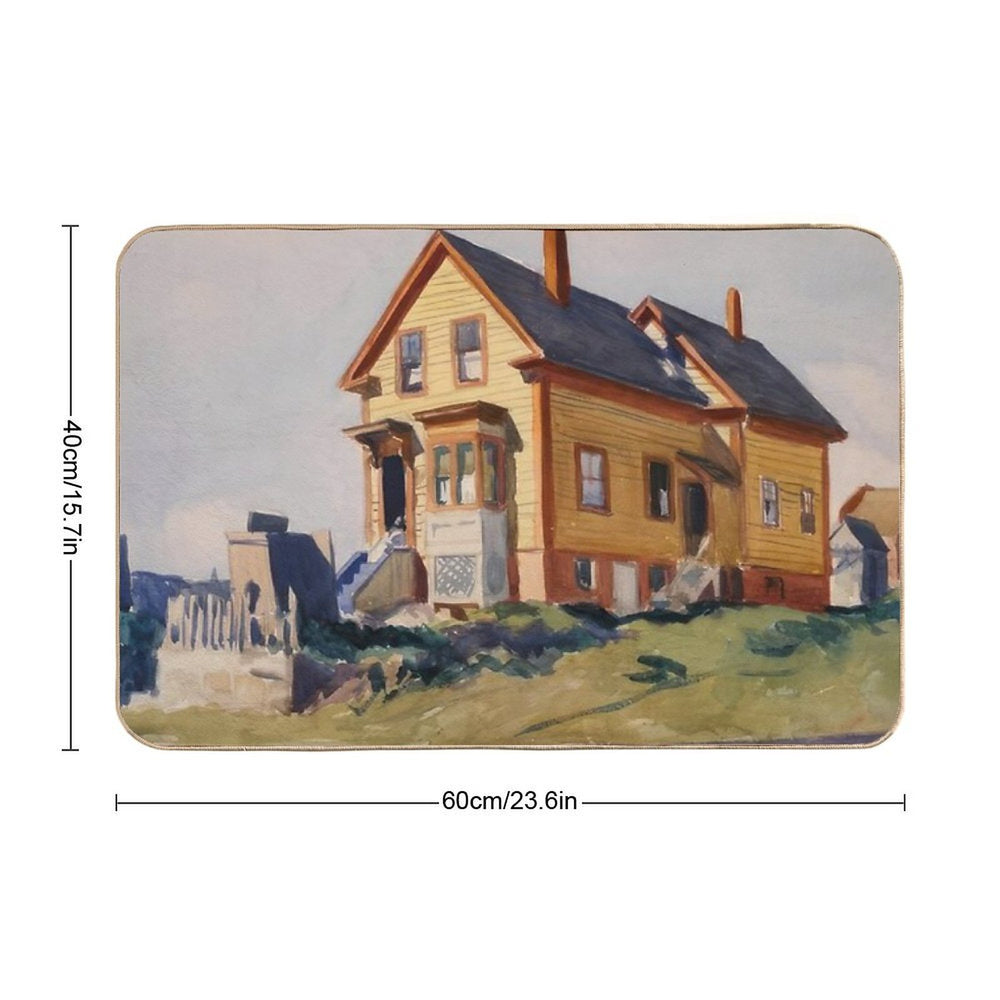 House in Italian Quarter   1923 by Edward Hopper  Versatile Bath Mat