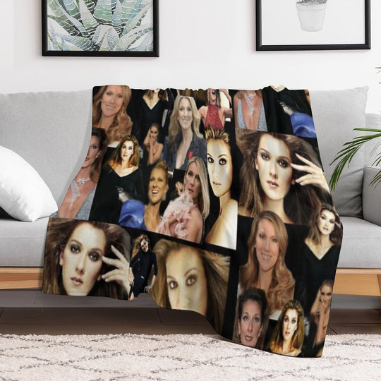 Celine Dion Collage Wrinkle-free Throw Blanket