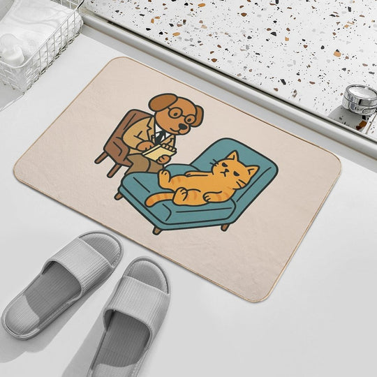Cat Therapy Session  Absorbent Bath Mat