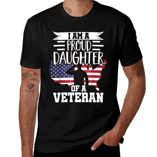 Proud Daughter Veteran Nothing Scares Patriotic Veterans Day  Eco-friendly Material T-Shirt