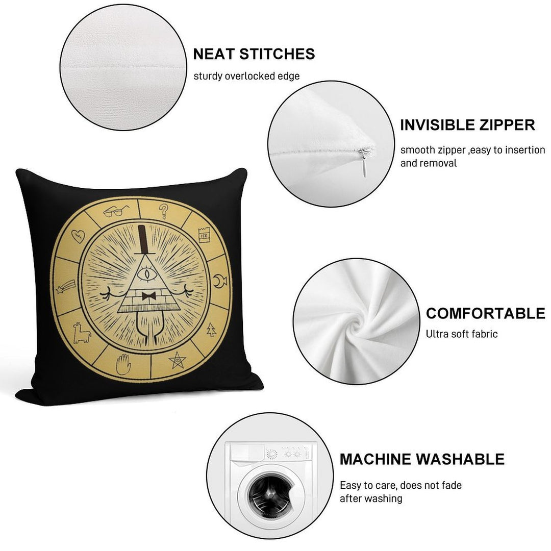Gravity Falls Bill Cipher Wheel Soft Warmth Comfort Throw Pillow