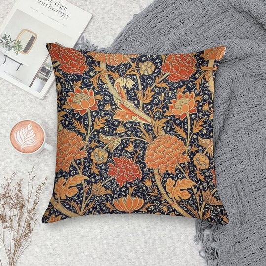 William Morris Cray Blue And Orange Soft Durable Construction Throw Pillow