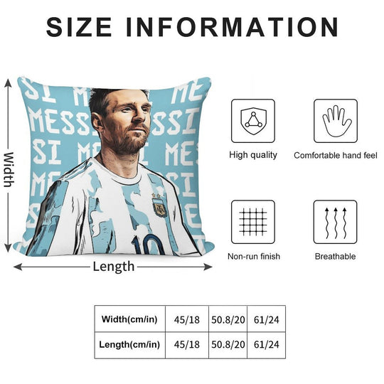 Lionel Messi Soft Luxury Feel Throw Pillow