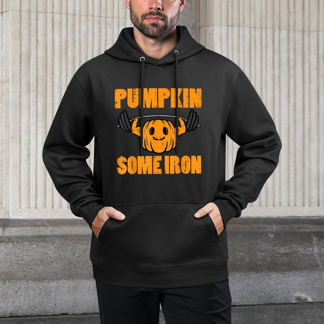 Halloween Gym Pumpkin Some Iron Workout Costume Men Women Moisture-Wicking Hoodie