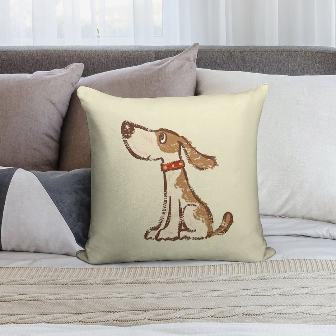 Hound Sitting Soft Luxury Feel Throw Pillow