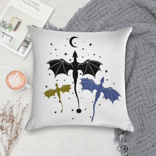 Trio of Black, Gold And Navy Dragons Soft Bedroom Essential Throw Pillow