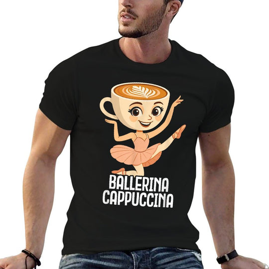 Ballerina Cappuccina Italian Brainrot Funny Meme  Fade-proof Color T-Shirt
