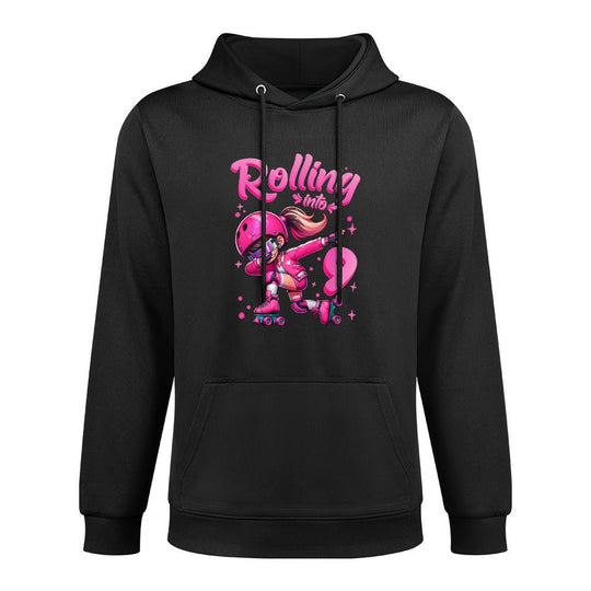 Roller Skating Girl Birthday Kids 9th Birthday Party Tee Adjustable Hood Hoodie
