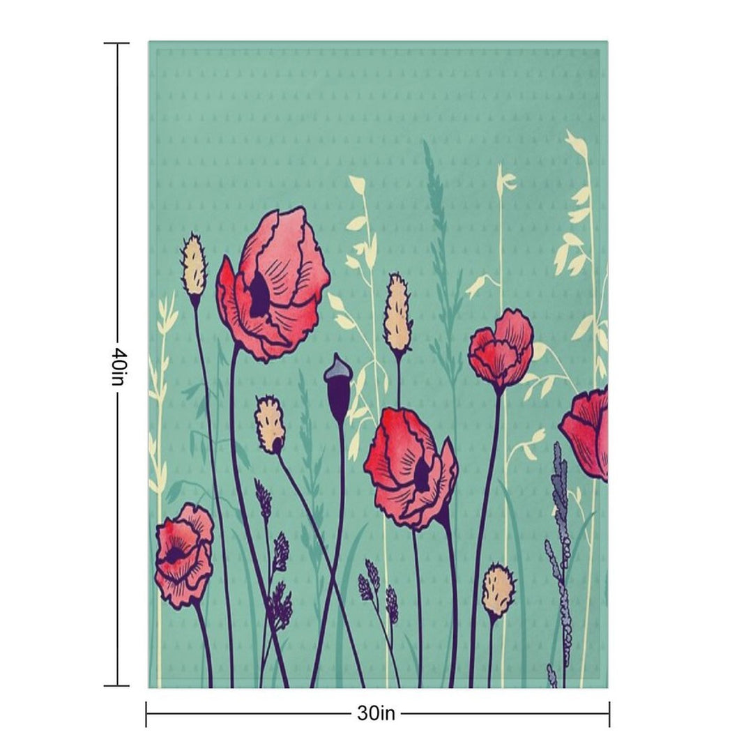 Summer Field Plush Throw Blanket