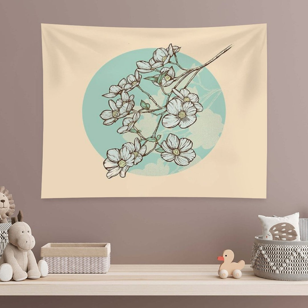 Little White Flowers Tapestry