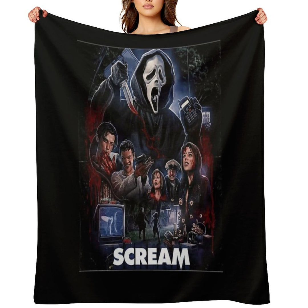Scream Horror Movie Artwork Poster Plush Throw Blanket