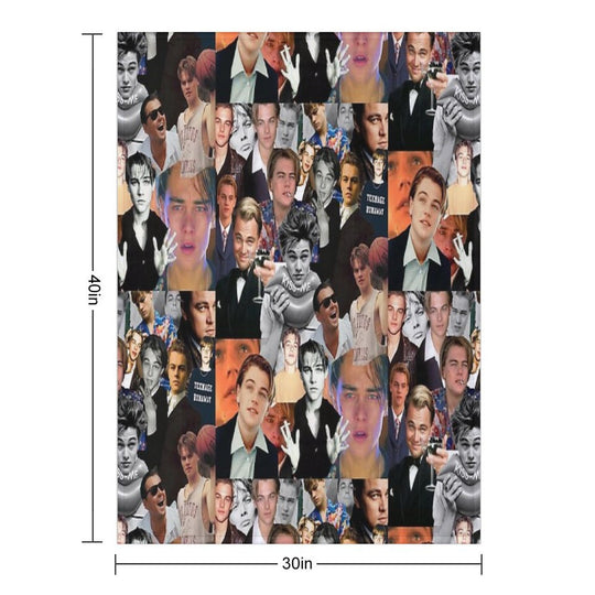 Leonardo Dicaprio Collage Wrinkle-free Throw Blanket