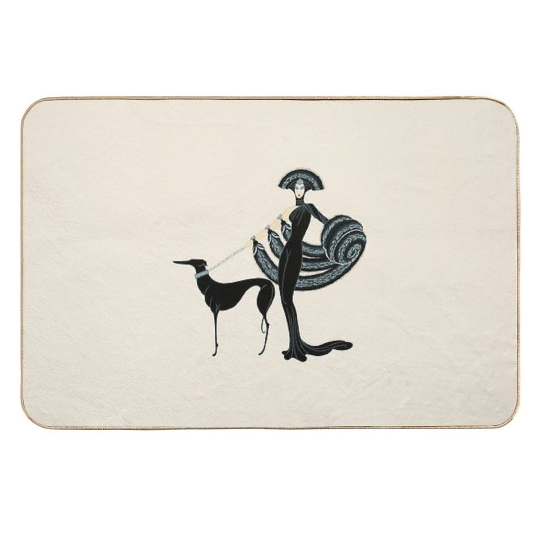 Erté - At The Theatre Suite, Symphony in Black  Easy Maintenance Bath Mat