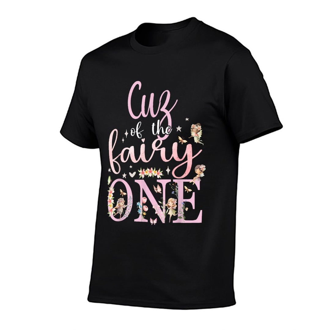 Cuz of The Fairy One Cousin 1st Birthday Party Family  Heathered Texture T-Shirt