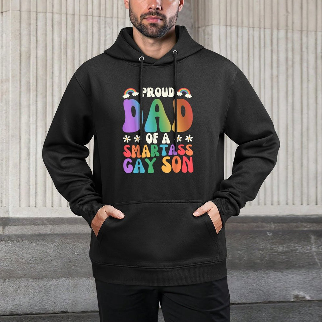 Proud Dad of A Smartass Gay Son Father Pride LGBTQ Medium-Weight Fabric Hoodie