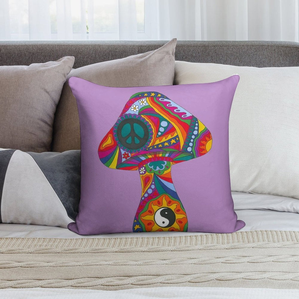 Psychedelic Mushroom Soft High-Density Material Throw Pillow