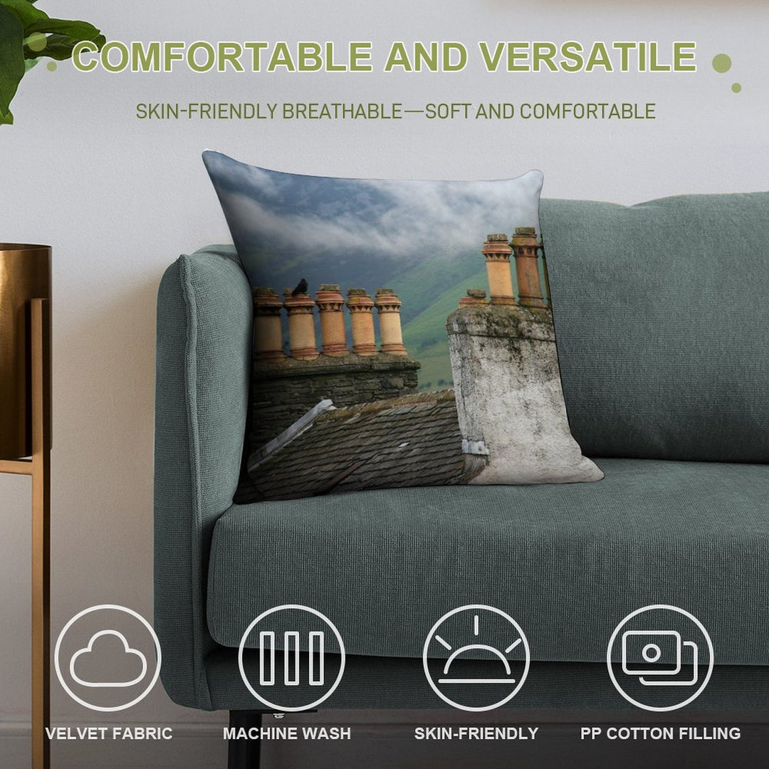 Chimneys Soft Anti-Pilling Throw Pillow