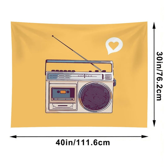 Retro Radio Boombox Tapestry