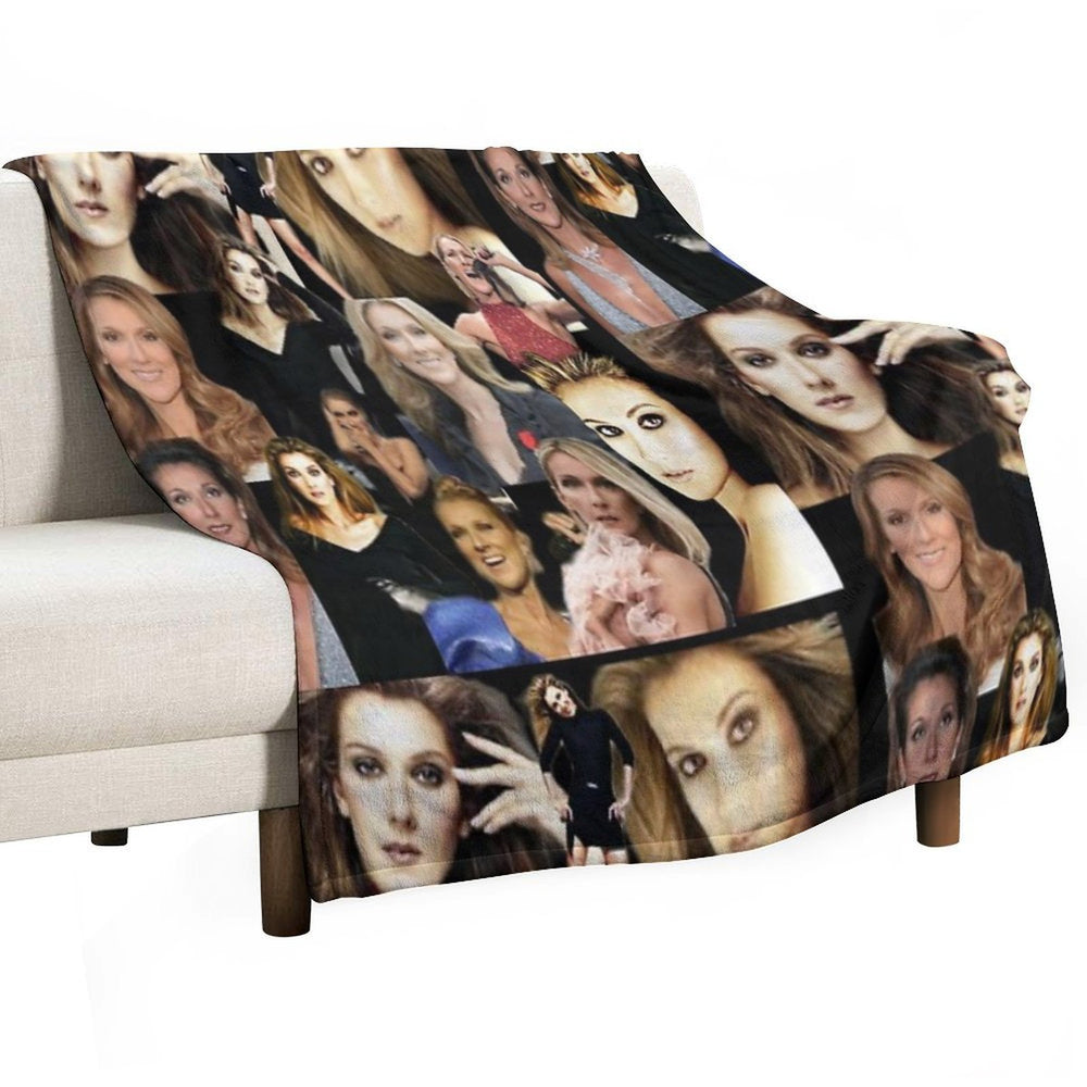 Celine Dion Collage Wrinkle-free Throw Blanket