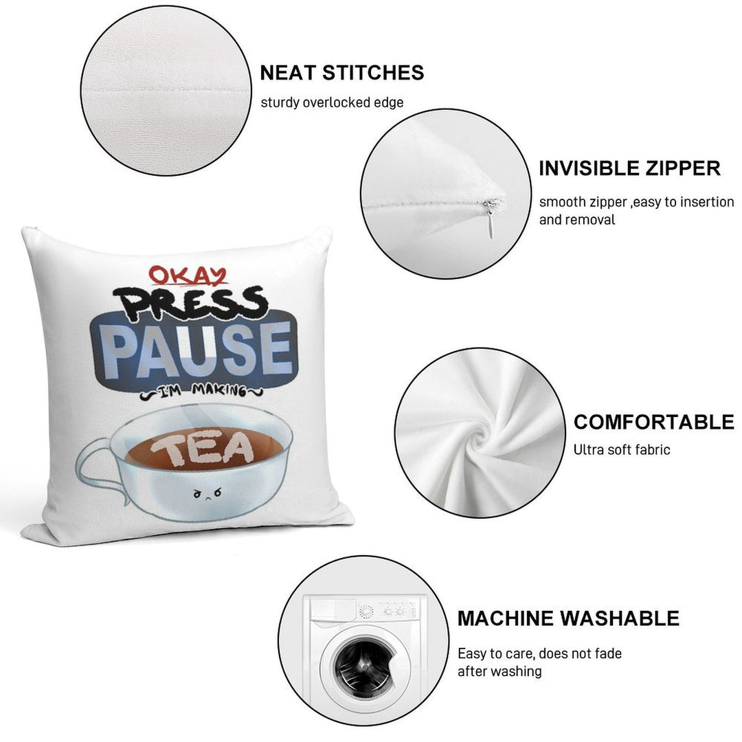 Ragequit Tea Break Soft Hidden Zipper Throw Pillow
