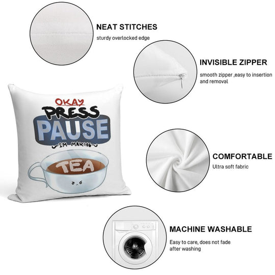 Ragequit Tea Break Soft Hidden Zipper Throw Pillow
