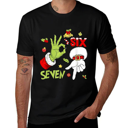 Funny Christmas Hand 6-7 Six Seven – Holiday Humor  Wrinkle-resistant T-Shirt
