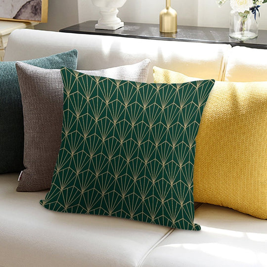 Art Deco in Green And Gold Soft Skin-Friendly Throw Pillow