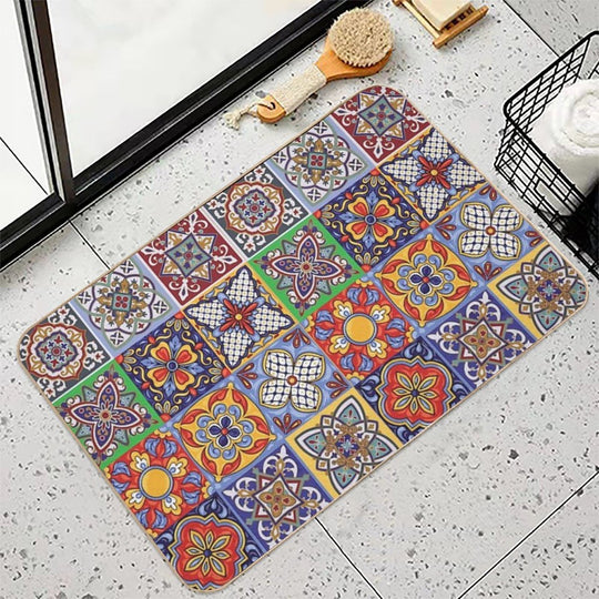 Talavera Pattern One  Odorless Bath Mat
