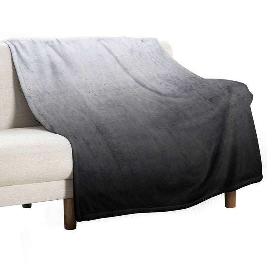 Black Ombre on Concrete Texture Shrink-resistant Throw Blanket