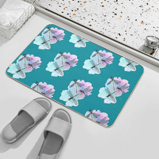 Dragonfly Flurry - Golden Splash  Pet-Safe Bath Mat