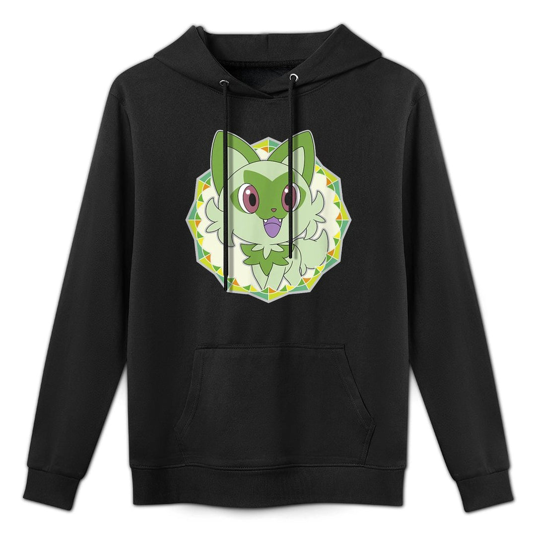 Pokémon Sprigatito Sparkle Geometric Portrait Icon Medium-Weight Fabric Hoodie