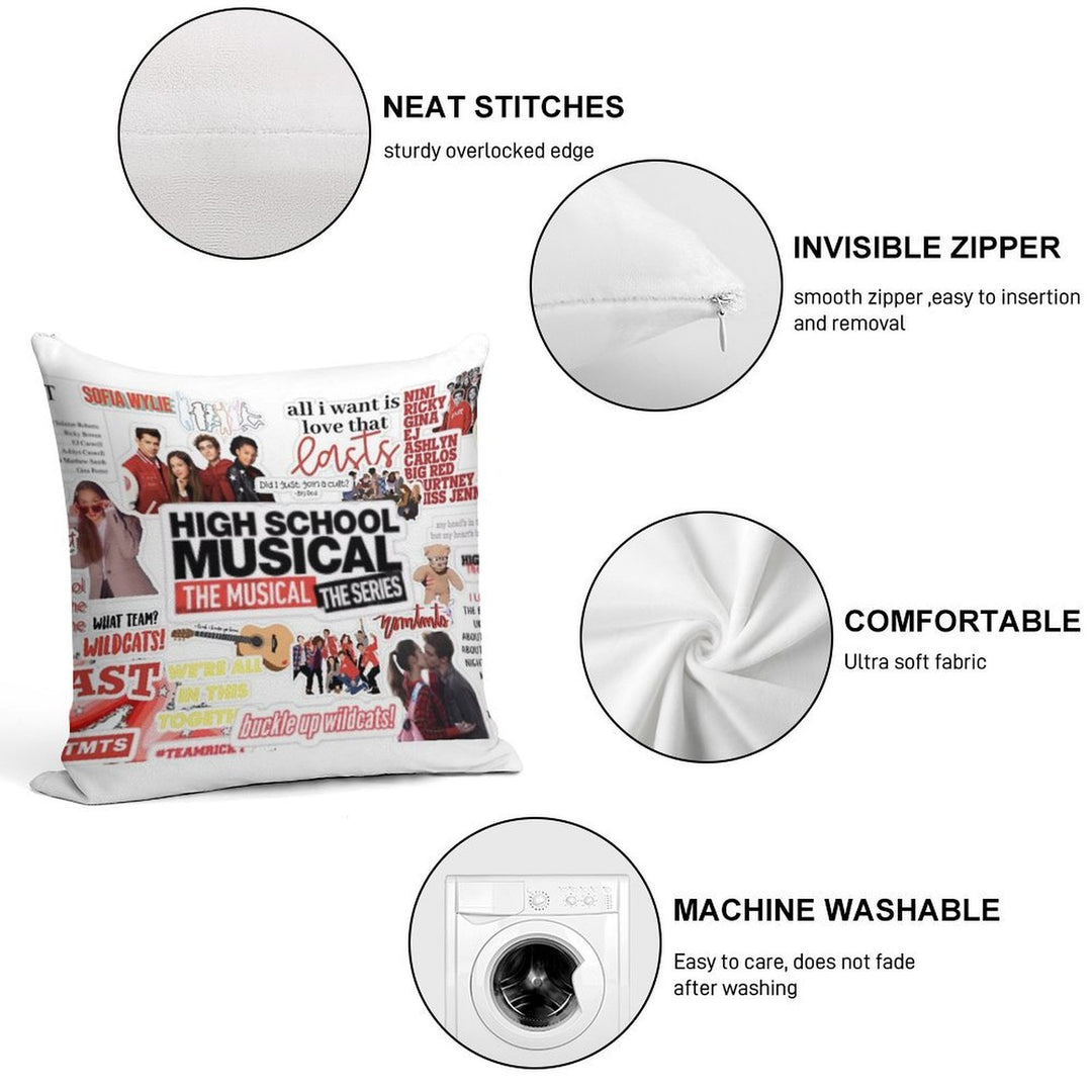 HSMTMTS Collage Soft Fade-Resistant Throw Pillow