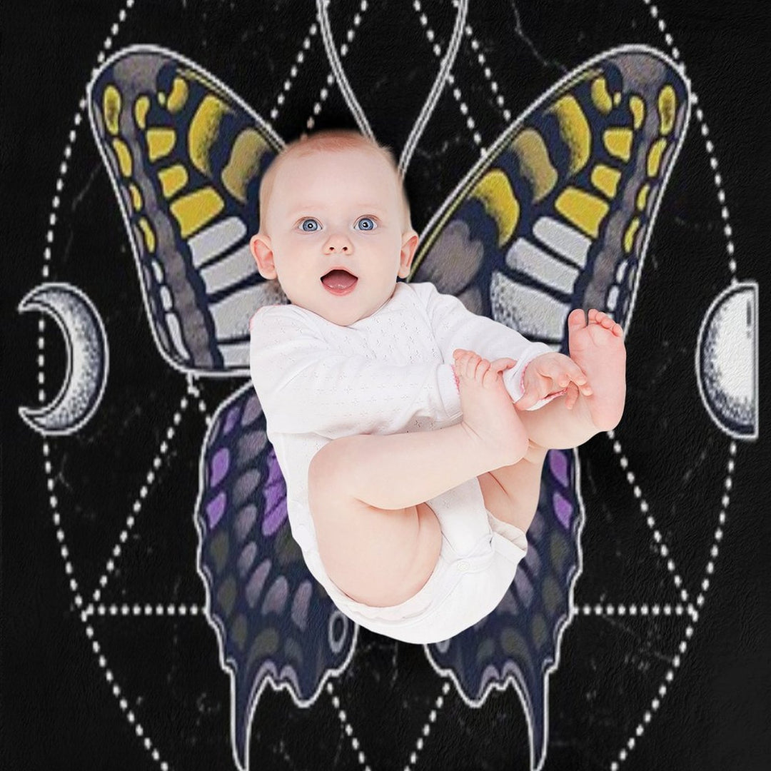 Nonbinary Butterfly Wrinkle-free Throw Blanket