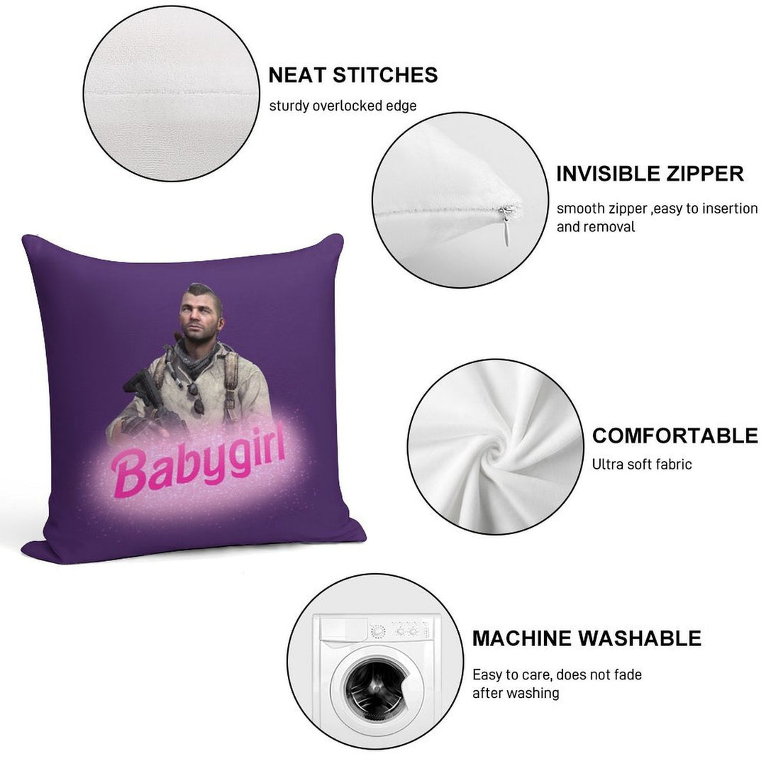 John Soap Mactavish Babygirl Soft Shrink-Resistant Throw Pillow