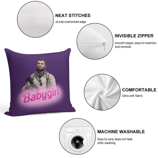 John Soap Mactavish Babygirl Soft Shrink-Resistant Throw Pillow