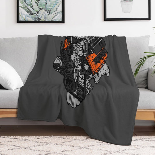 Hellcat Engine Compact Throw Blanket