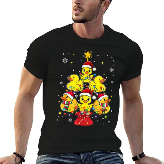 Rubber Duck Christmas Tree. Duckie And Quack Christmas  Easy-care T-Shirt