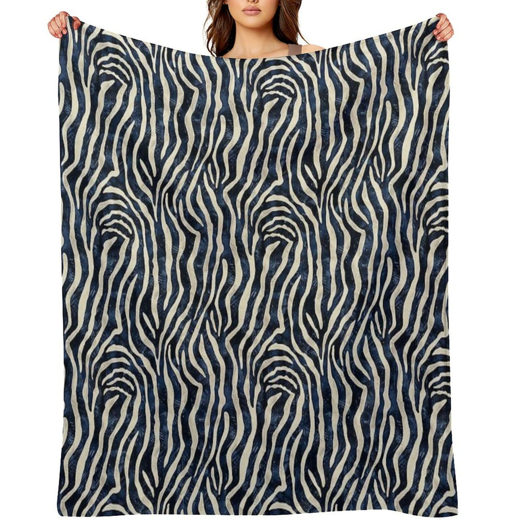 Tropical Zebra Fusion Sustainable Throw Blanket