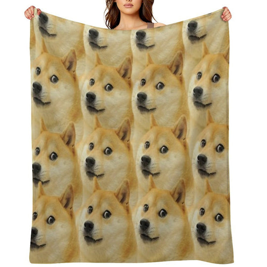 Doge Collage Sustainable Throw Blanket