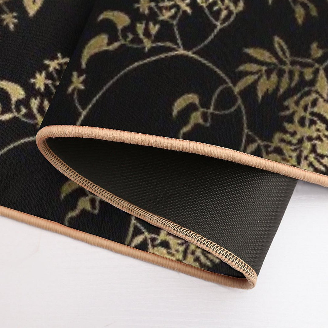 Black Gold Roses Flowers  Dirt-Trapping Bath Mat